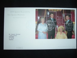 LETTRE THE QUEEN MOTHER HM QUEEN ELIZABETH FDC TP OBL. 4.8.2000 - Covers & Documents