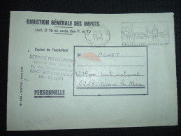 LETTRE DIRECTION GENERALE DES IMPOTS OBL.MEC. 22-3-1978 BETHUNE PPAL (62 PAS DE CALAIS) + GRIFFE SERVICE DU CADASTRE - Frankobriefe