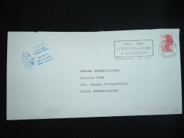 LETTRE LIBERTE DE GANDON 2,20F OBL.MEC. 13-7-1989 MONTGERON (91 ESSONNE) + 1789-1989 LA REVOLUTION EN MARCHE A MONTGERON - Révolution Française