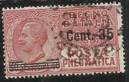 ITALIA REGNO ITALY KINGDOM 1927 POSTA PNEUMATICA EFFIGIE RE VITTORIO EMANUELE EFFIGY KING CENT. 35 SU 40 C. USED USATO - Posta Pneumatica