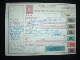 BULLETIN D'EXPEDITION ENTIER 100L +TP TARIF 1795L OBL. 4-9-959 SOMMATINO + GRIFFE FRAIS DE DOUANE A PERCEVOIR FRS - Colis-postaux