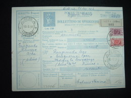 BULLETIN D'EXPEDITION ENTIER 150L + TP 300L + 50L OBL. 30-6-56 ARBA  + MODANE BUREAU D'ECHANGE - Postal Parcels