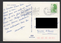 DF / FRANCE SUR CARTE POSTALE / TP 2483 LIBERTE DE GANDON / OBL ET FLAMME LOURDES 1 -9 1987 HAUTES PYRENEES - Altri & Non Classificati