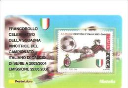 63458) Tessera Filatelica Francobollo Celebrativo Della Squadra Vincitrice Del Campionato  Italiano Di Calcio Di Serie A - Cartes Philatéliques