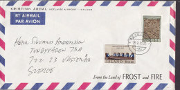 Iceland Airmail Par Avion KRISTINN ÁRDAL Keflavik Airport REYKJAVIK 1972 Cover Brief To Sweden "Land Of FROST & FIRE" - Lettres & Documents