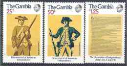 1976 GAMBIE 324-26** Indépendance Etats-Unis - Gambie (1965-...)