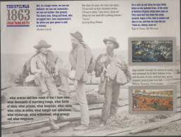 J) 2013 UNITED STATES, THE CIVIL WAR OF 1863, BOAT, HORSES, SOLDIERS, ADHESIVE STIKERS, XF - Other & Unclassified