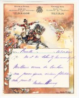 Télégramme - Royaume De Belgique - De Bruxelles Pour Jette (cachet Au Dos) - Illustration De Charles Michel - Telegrams