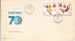 MEXIX'70 SOCCER WORLD CUP, COVER FDC, 1970, ROMANIA - 1970 – Mexico