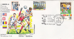 USA'94 SOCCER WORLD CUP, GROUP A, SPECIAL COVER, 1994, ROMANIA - 1994 – Verenigde Staten
