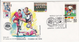 USA'94 SOCCER WORLD CUP, GERMANY- SOUTH KOREA GAME, SPECIAL COVER, 1994, ROMANIA - 1994 – USA