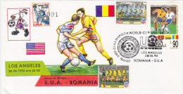 USA'94 SOCCER WORLD CUP, USA- ROMANIA GAME, SPECIAL COVER, 1994, ROMANIA - 1994 – Stati Uniti