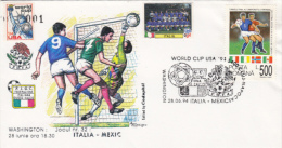 USA'94 SOCCER WORLD CUP, ITALY- MEXIC GAME, SPECIAL COVER, 1994, ROMANIA - 1994 – Estados Unidos