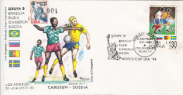 USA'94 SOCCER WORLD CUP, CAMEROON- SWEDEN GAME, SPECIAL COVER, 1994, ROMANIA - 1994 – USA