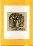 - SCENE DE THEATRE AU MOYEN AGE . GRAVURE SUR BOIS DU XIXe S  . DECOUPEE ET COLLEE SUR PAPIER . - Théâtre & Déguisements