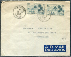 OCÉANIE - N° 196 (2) / LETTRE AVION DE PAPEETE LE 25/10/1950, POUR LA FRANCE - TB - Briefe U. Dokumente