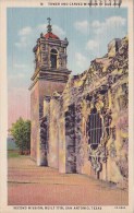 Tower And Carved Window Of San Jose Second Mission Built 1718 San Antonio Texas 1945 - San Antonio