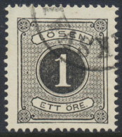 Sweden Suède Sverige: 1ö Black Postage Due Perf 14, F-VF Used (DCSV00046) - Taxe