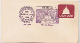 US - BIG RED ONE - ENTIRE 20c - COMM D-DAY 6 JUNE 1984 - 1981-00