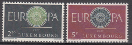 Luxembourg   Scott No.   374-75    Unused Hinged     Year  1960 - Gebruikt