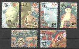 INDIA, 2007, BUDDHA,  2550 Years Of Mahaparinirvana, Complete Set 6 V ,MNH, (**) - Ungebraucht