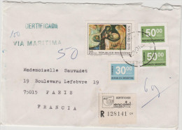 ARGENTINA - ARGENTINE - LETTER LETTRE - RACCOMANDATA CERTIFICADA RECOMMANDE - VIA MARITIMA - 1976 - Viaggiata Per Paris - Lettres & Documents