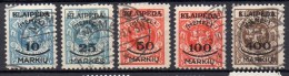 Memel - Memelgebiet - Klaïpeda - 1923 - Michel N° 124 à 128 - Memelland 1923