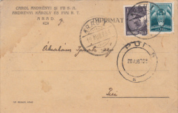 KING CHARLES 2ND, PILOT, STAMPS ON POSTCARD, 1935, ROMANIA - Lettres & Documents