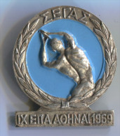 ATHLETICS - 9th EUROPEAN CHAMPIONSHIPS, Athens, Greece, 1969. Pin, Big Badge - Atletica