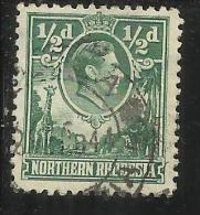 NORTHEN RHODESIA RODESIA NORTH NORD 1938 - 1952 KING GEORGE VI 1/2 P GREEN RE GIORGIO USATO USED - Rhodesia Del Nord (...-1963)