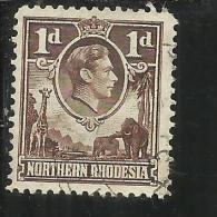 NORTHEN RHODESIA RODESIA NORTH NORD 1938 - 1952 KING GEORGE VI 1 P BROWN RE GIORGIO USATO USED - Nordrhodesien (...-1963)