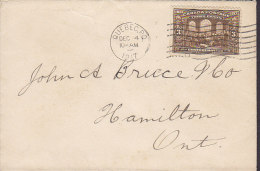 Canada QUEBEC P.Q. 1917 Cover Lettre To HAMILTON Ontario Confederation 3-Sided Perf. Stamp - Covers & Documents