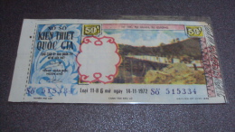 South Vietnam Lottery (40$)  Issued In 1972 - Road Re-construction - Viêt-Nam