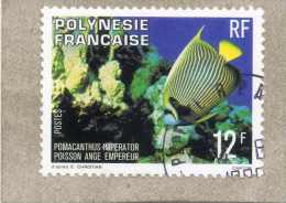 POLYNESIE  : Poissons De Polynésie : Ange Empereur  (Pomacanthus Imperator).  Faune Aquatique - - Oblitérés