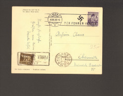 Österreich Wien 1938 D.Führer In Wien Auf 1 Gr.Trachten Und Rom-Stempel Führer/Dux Auf Postkarte A.H. 3 Bilder - Franking Machines (EMA)