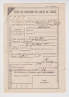Fiche De Demande De Carte De Tabac 25 Novembre 1945 - Périers En Auge Calvados - - Documents