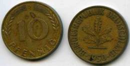 Allemagne Germany 10 Pfennig 1950 D J 383 KM 108 - 10 Pfennig