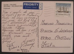 Isolated SUOMI FINLAND Finlandia 1998 Ship Sea  Used Cover Letter - Covers & Documents