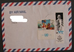 ISRAEL Israele 1995 1974 UN ONU United Nations Anniversary Tab Tabs Letter Cover Postcard Used - Lettres & Documents