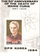 Corée Du Nord  Nobel Prize Physics M Curie Souvenir Sheet - Nobel Prize Laureates