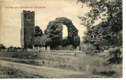 NORFOLK -  RUINS OF RONDHAM CHURCH 1909 Nf399 - Altri & Non Classificati
