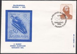 Yugoslavia 1984, Illustrated Cover "Winter Olympic Games In Sarajevo 1984" W./ Special Postmark "Zagreb", Ref.bbzg - Briefe U. Dokumente