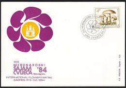 Yugoslavia 1984, Illustrated Card "International Flower Fair Zagreb 1984" W./ Special Postmark "Zagreb", Ref.bbzg - Covers & Documents