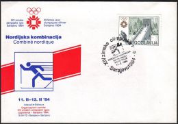 Yugoslavia 1984, Illustrated Cover "Winter Olympic Games Sarajevo 1984" W./ Special Postmark "Sarajevo", Ref.bbzg - Lettres & Documents