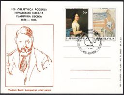 Yugoslavia 1986, Illustrated Cover "Vladimir Becic" W./ Special Postmark "Zagreb", Ref.bbzg - Lettres & Documents