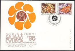 Yugoslavia 1986, Illustrated Cover "International Flower Fair In Zagreb 1986" W./ Special Postmark "Zagreb", Ref.bbzg - Lettres & Documents