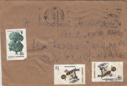 STAMPS ON REGISTERED COVER, NICE FRANKING, TREE, HOOPOE, 1995, ROMANIA - Cartas & Documentos