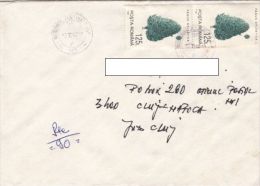 STAMPS ON REGISTERED COVER, NICE FRANKING, TREE, 1995, ROMANIA - Storia Postale