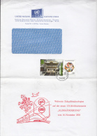 STAMPS ON COVER, NICE FRANKING, PAGODA, 2001, UN- VIENNA - Cartas & Documentos