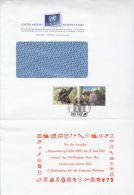 STAMPS ON COVER, NICE FRANKING, SALZBURG CASTLE, MONKEY, 2002, UN- VIENNA - Storia Postale